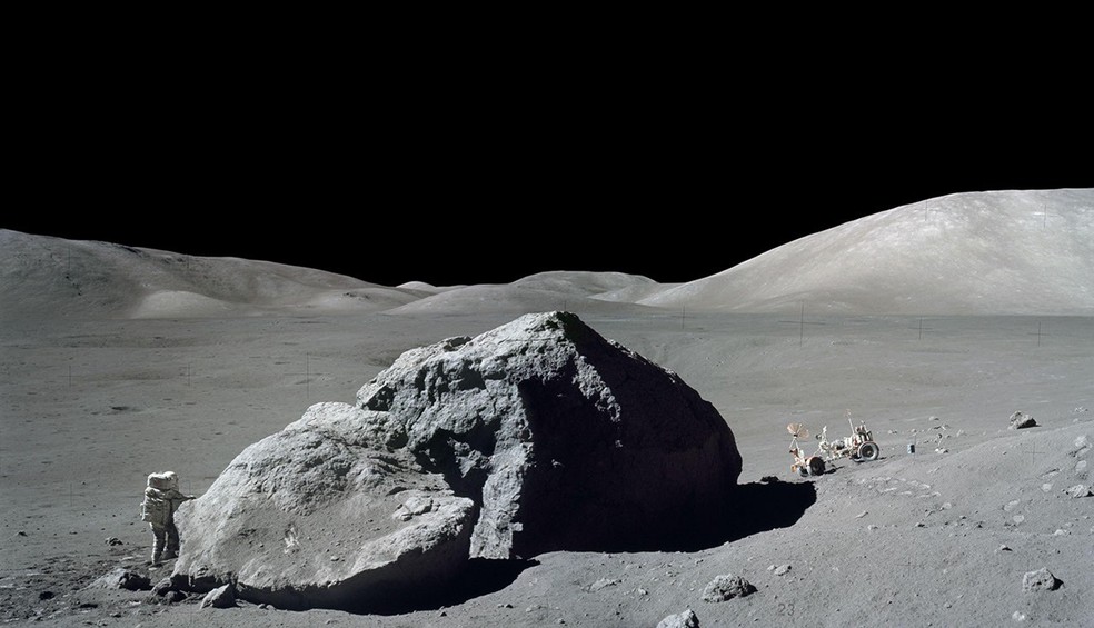 As missões Apollo nas décadas de 1960 e 1970 foram cruciais para a nossa compreensão da Lua, incluindo como ela pode ter se formado — Foto: BBC News fonte