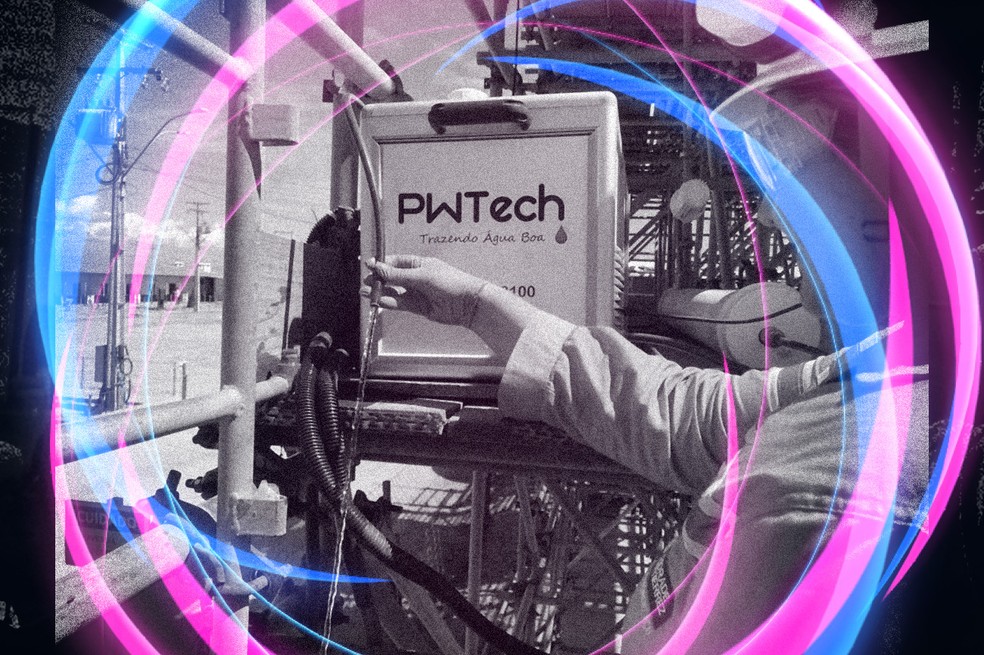 Sistema móvel de tratamento de água da PWTech — Foto: Divulgação/Arte Época NEGÓCIOS
