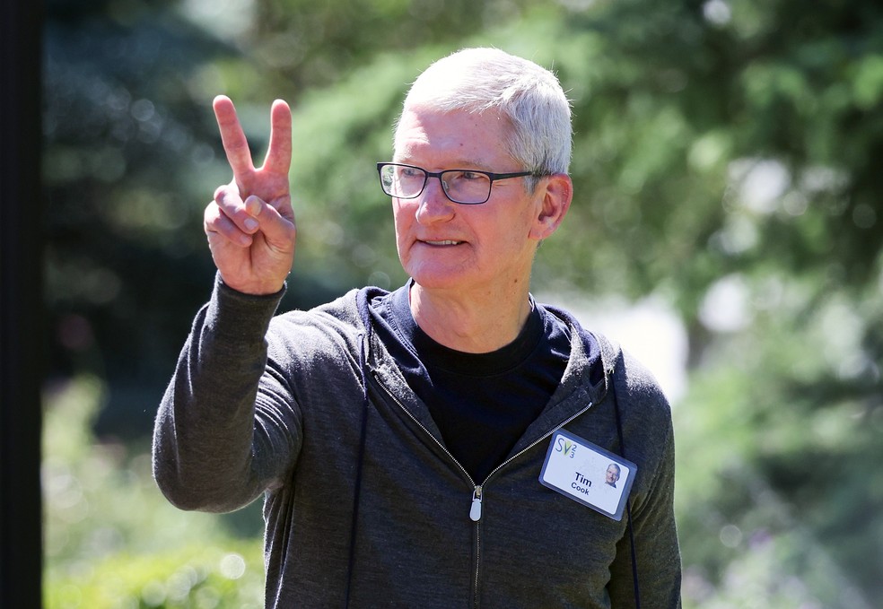 Tim Cook, da Apple, também participa do encontro em Idaho — Foto: Getty  Images