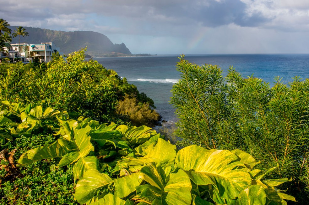 Vista do lado norte da ilha de Kauai, onde Zuckerberg está construindo o seu complexo — Foto: Wolfgang Kaehler/LightRocket via Getty Images