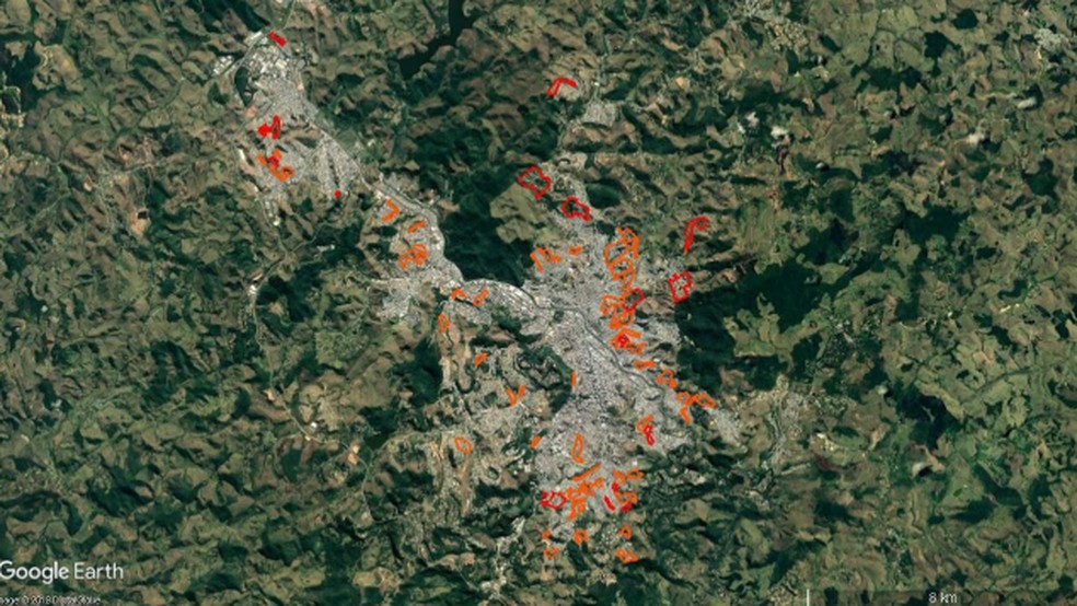 Cemaden identificou em 2017 locais de alto risco em Juiz de Fora — Foto: BBC News fonte