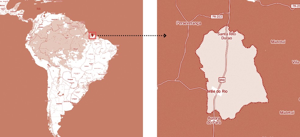 Localização da fazenda Turmalina no Pará — Foto: Época Negócios