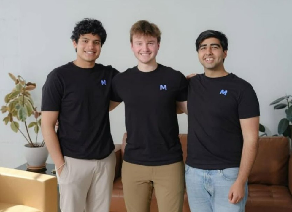 Adarsh Hiremath, Brendan Foody e Surya Micha, bilionários da Mercor — Foto: Reprodução/Instagram