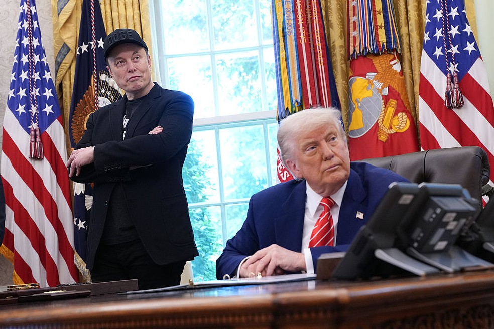 Elon Musk e Donald Trump — Foto: Getty Images