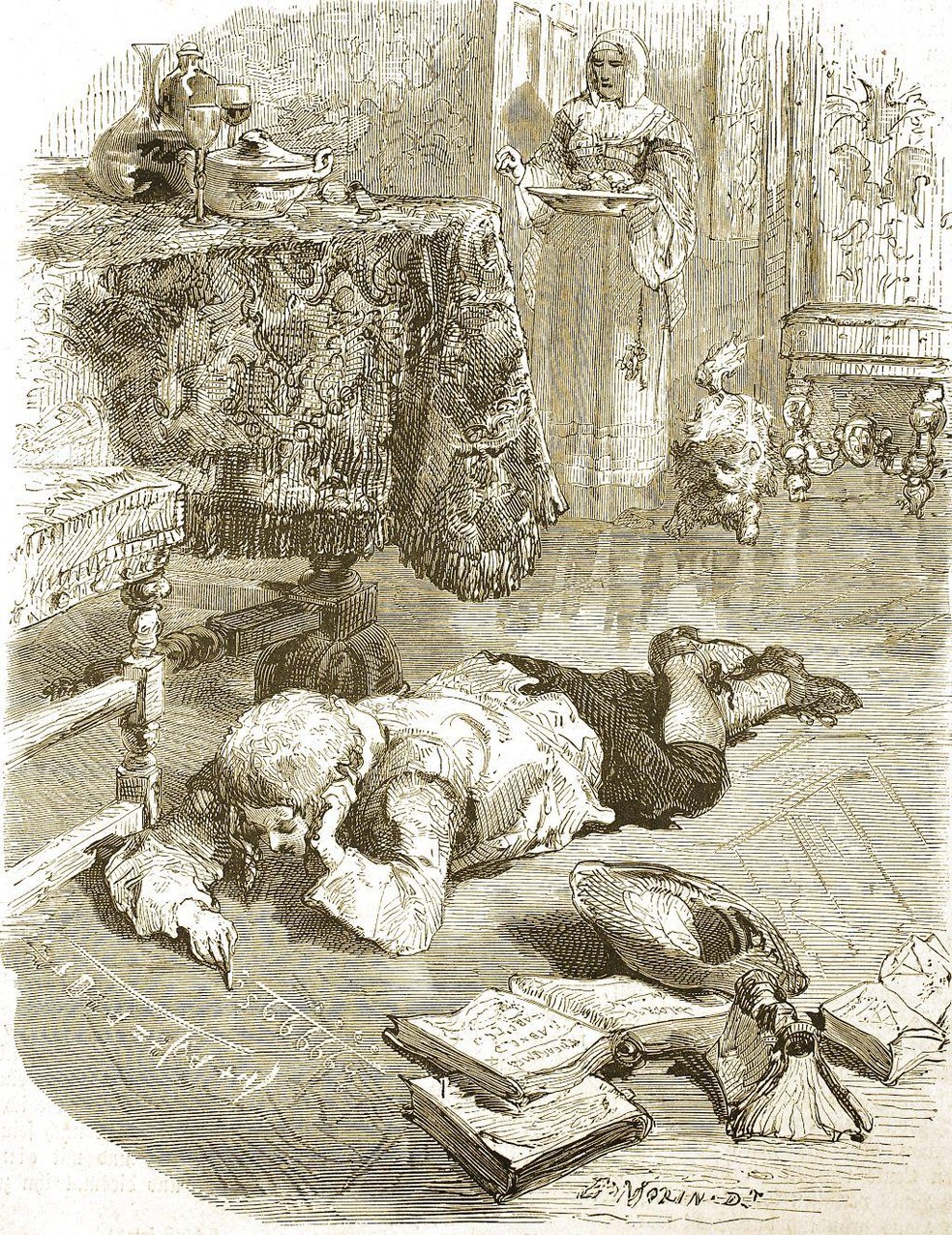 Reprodução histórica digitalmente restaurada de um original do século 19, mostrando Blaise Pascal aos doze anos estudando matemática — Foto: BBC News fonte