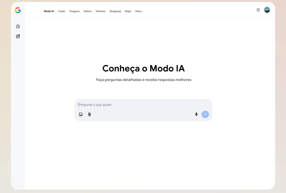 Modo IA, do Google, chega ao Brasil — Foto: Reprodução/Google