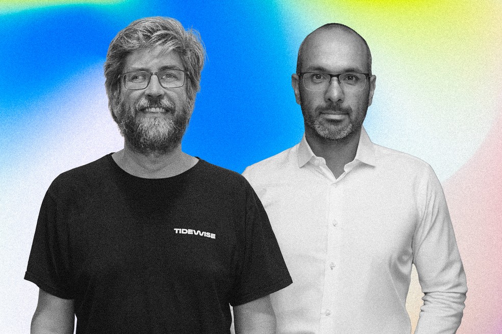 Rafael Coelho (CEO) e Sylvain Joyeux (CTO), cofundadores da TideWise — Foto: Divulgação/Arte Época NEGÓCIOS