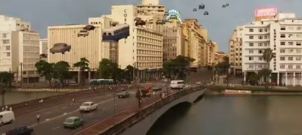 Efeito especial em cena de 'O agente secreto' — Foto: Reprodução / X