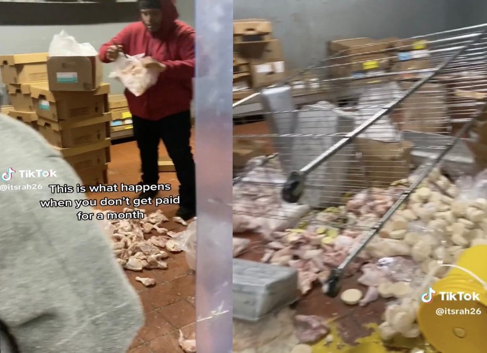 Funcionário quebra destrói restaurante depois de ficar sem receber  — Foto: Reprodução/Redes socias 