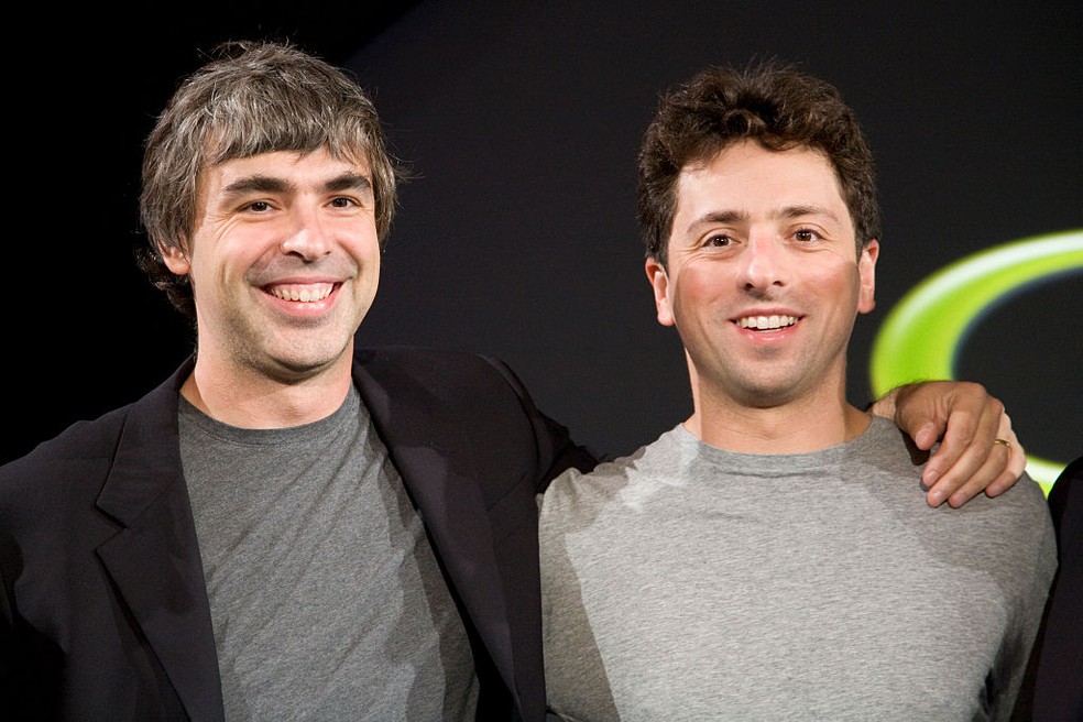 Larry Page e Sergey Brin, em foto de 2008 — Foto: Getty Images