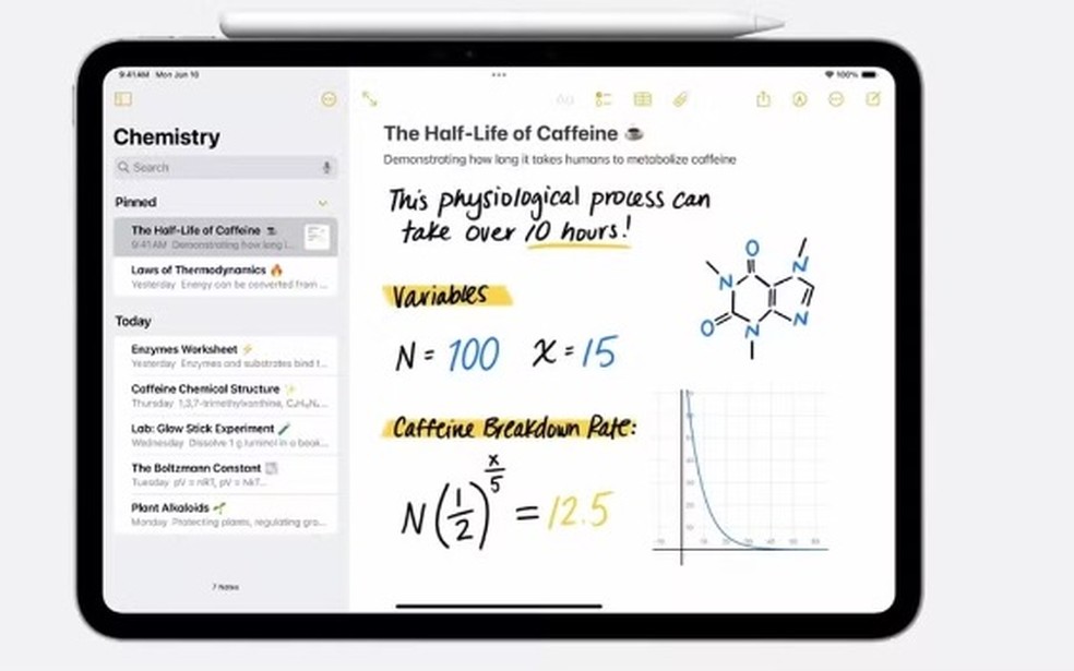 Apple cria novas funções para calculadora com novo sistema operacional e integração com bloco de notas — Foto: Reprodução