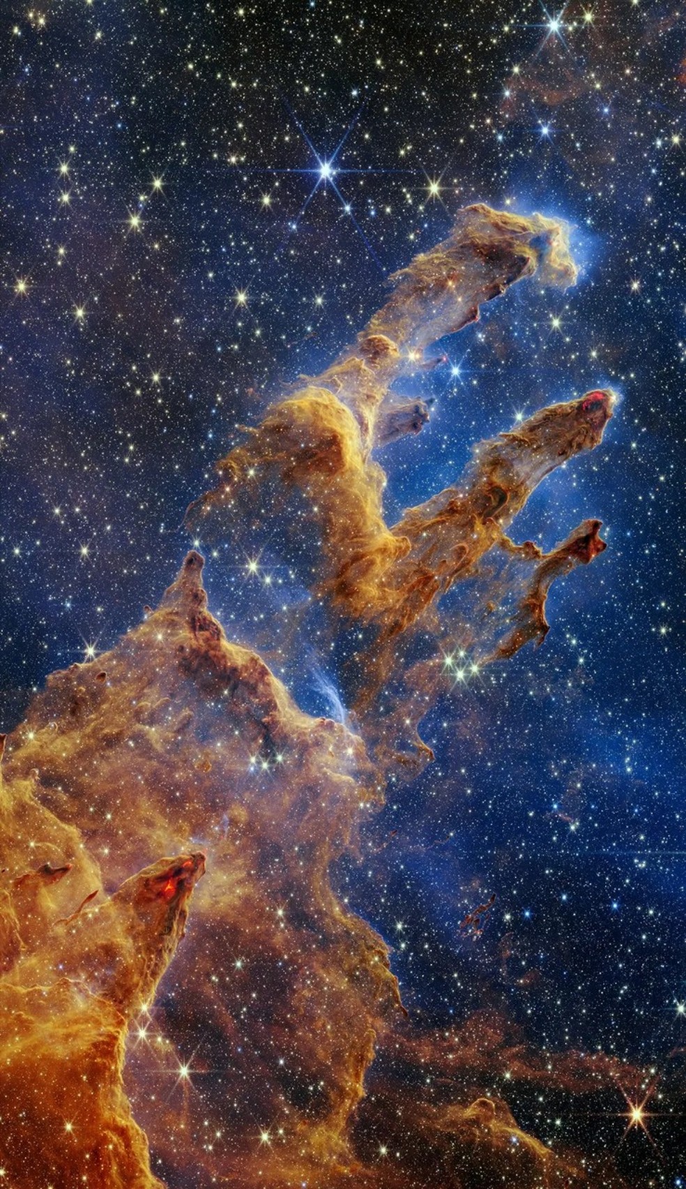 Pilares da Criação, registro do telescópio James Webb — Foto: NASA/Divulgação