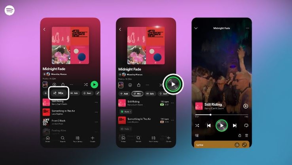 Novo recurso 'Mix' para assinantes do Spotify Premium — Foto: Reprodução/Spotify