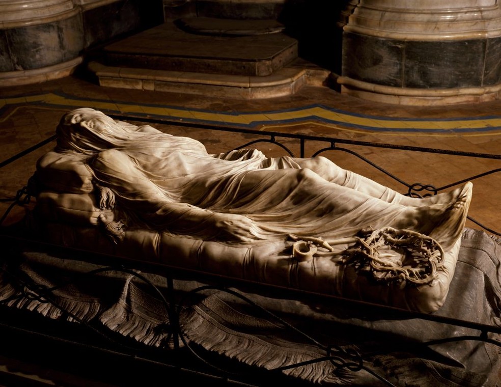 Pessoas cegas ou com baixa visão poderão tocar o Cristo Velado, escultura do século 18 considerada uma das maiores obras da história — Foto: DeAgostini/Getty Images