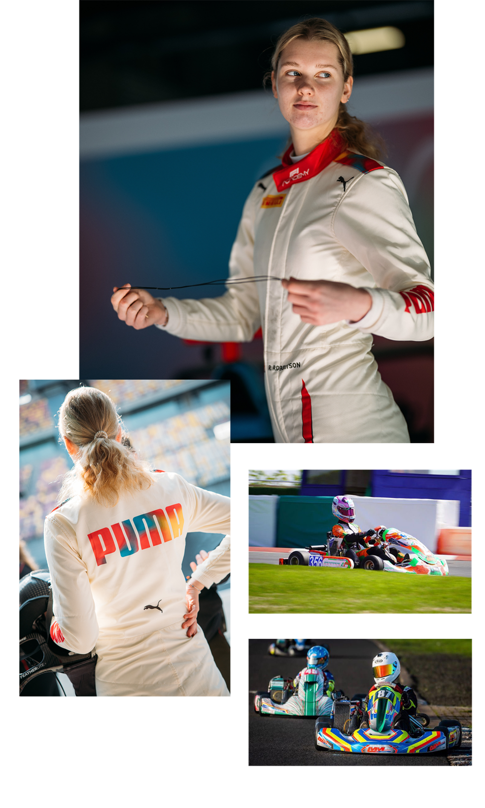 Rachel Robertson dirige o carro PUMA, da equipe britânica Hitech — Foto: BBC News fonte