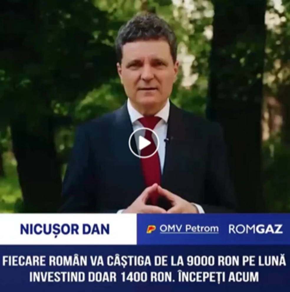 Nicușor Dan, que saiu vencedor da disputa, foi alvo dos deepfakes — Foto: BBC News