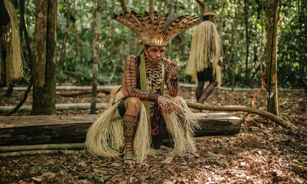 Os indígenas da etnia Puyanawa vivem na Amazônia desde tempos imemoriais; na foto, o cacique Joel Puyanawa — Foto: Edgar Azevedo/Agência Brasil