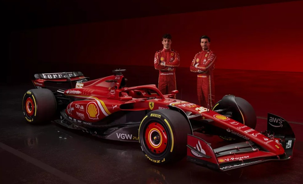Ferrari apresenta virtualmente modelo para a temporada 2024 da Fórmula