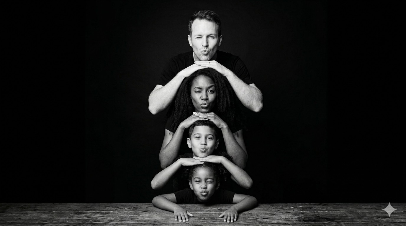 Trend da foto de família: como usar o Gemini para criar retratos em preto e branco com IA