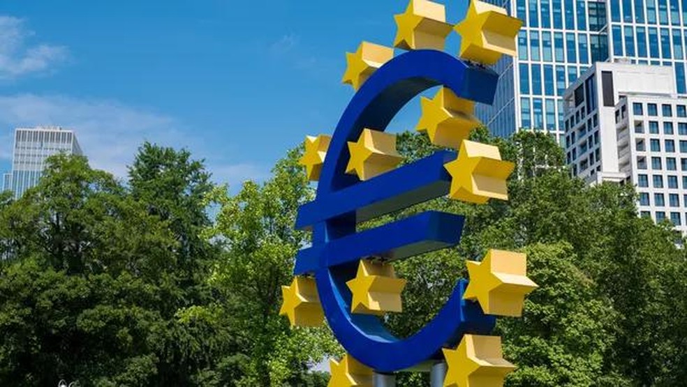 Banco Central Europeu (BCE) reduz suas previsões de crescimento para os próximos dois anos — Foto: Richard Sharrocks via Getty Images