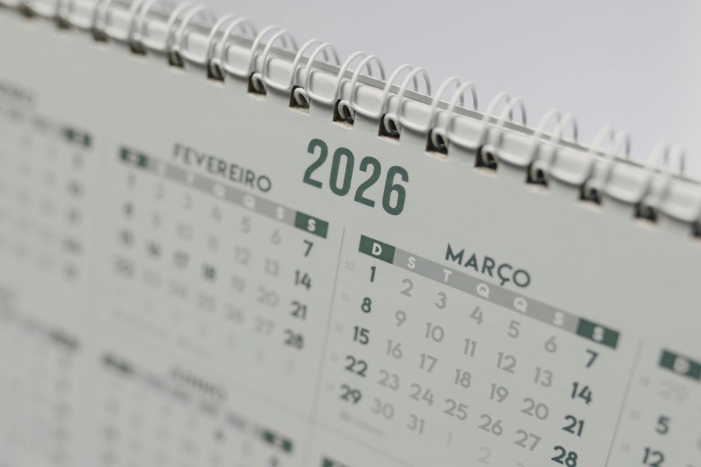 Calendário 2026 — Foto: Pexels