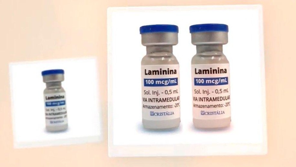 A polilaminina é uma versão modificada da laminina, proteína produzida pelo corpo humano — Foto: BBC News fonte