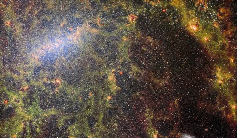 James Webb revela imagem de galáxia NGC 5068. — Foto: ESA/Webb, NASA & CSA, J. Lee