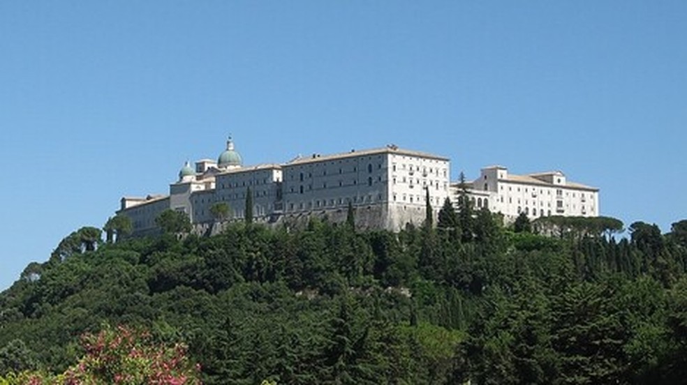 A abadia italiana de Monte Cassino tem 1494 anos — Foto:  WikimediaCommons/ANSA