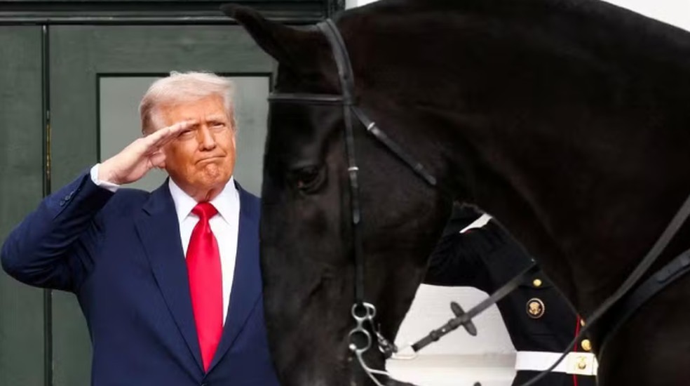 Trump suspende tarifas — Foto: SERGIO LIMA/AFP via Getty Images