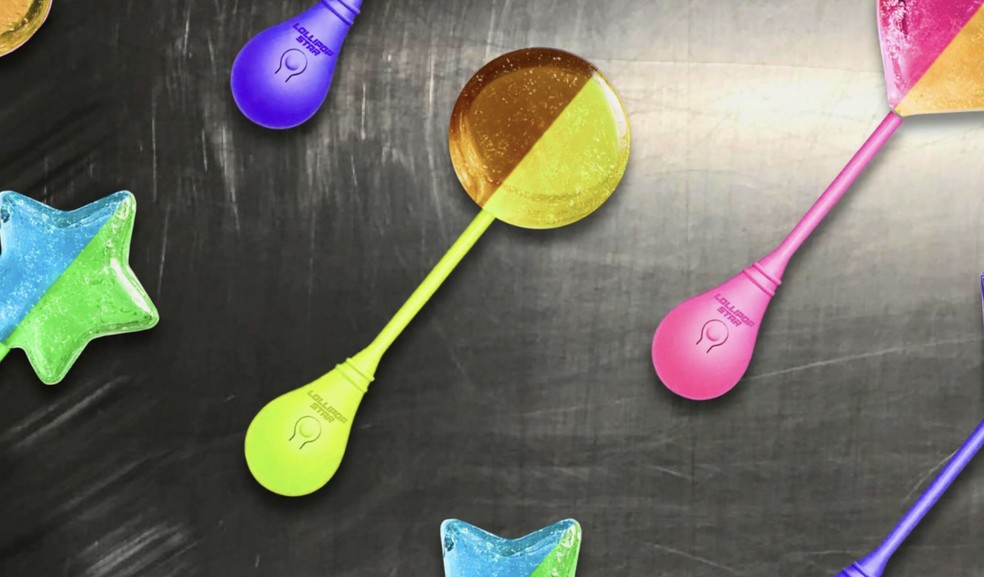 Lollipop Star é um pirulito que tem a capacidade de reproduzir músicas enquanto é consumido — Foto: Reprodução/Lava Brand