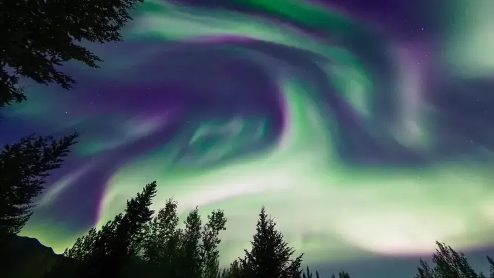 Os dinossauros do Ártico teriam testemunhado regularmente a aurora boreal — Foto: Alamy/Via BBC