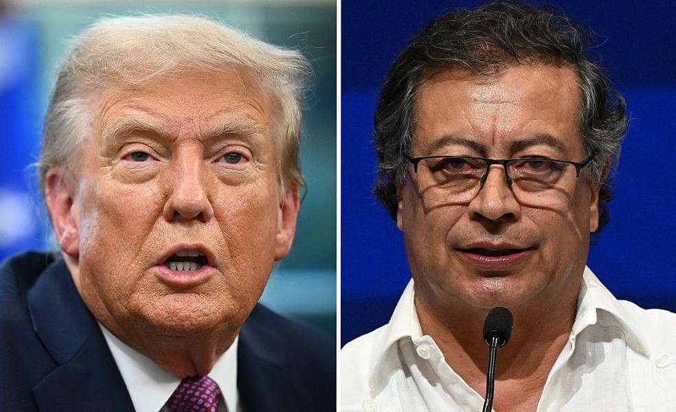 Apesar das divergências com Petro, a Colômbia não figurou os países mais afetados pelas tarifas de Trump — Foto: BBC News fonte