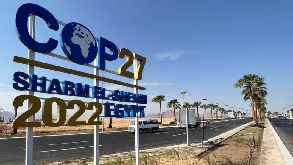 A COP27 foi a 27ª reunião anual da ONU sobre clima, e aconteceu em Sharm el-Sheikh, no Egito, de 6 a 18 de novembro — Foto: REUTERS via BBC