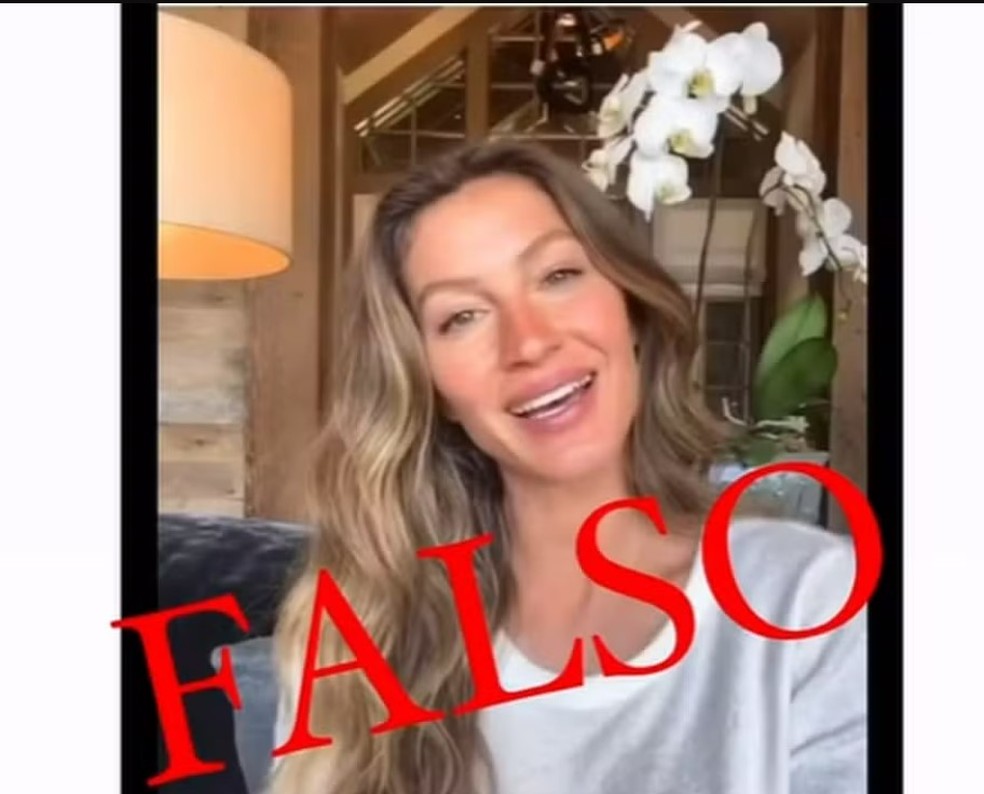 Gisele Bundchen alertou para falso anúncio feito com ajuda de IA — Foto: Reprodução/Redes Sociais