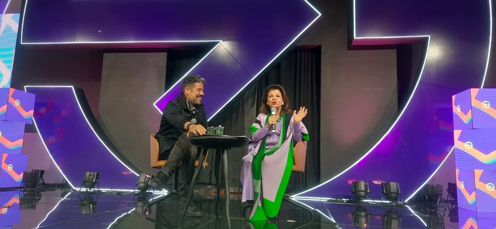 Luiza Trajano, presidente do Conselho do Magazine Luiza, durante palestra no Gramado Summit — Foto: Marisa Adán Gil