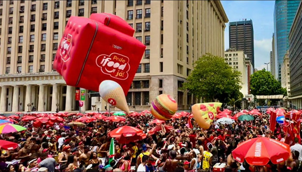 O iFood foi um dos patrocinadores do Carnaval de rua de São Paulo — Foto: Divulgação