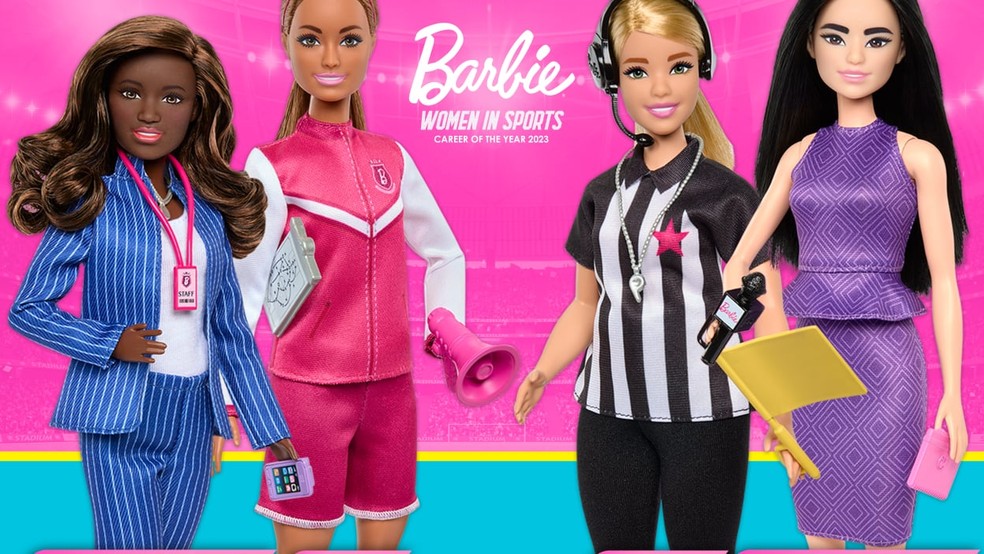 Barbie lança coleção de carreiras dedicada às mulheres no esporte — Foto: Divulgação Mattel