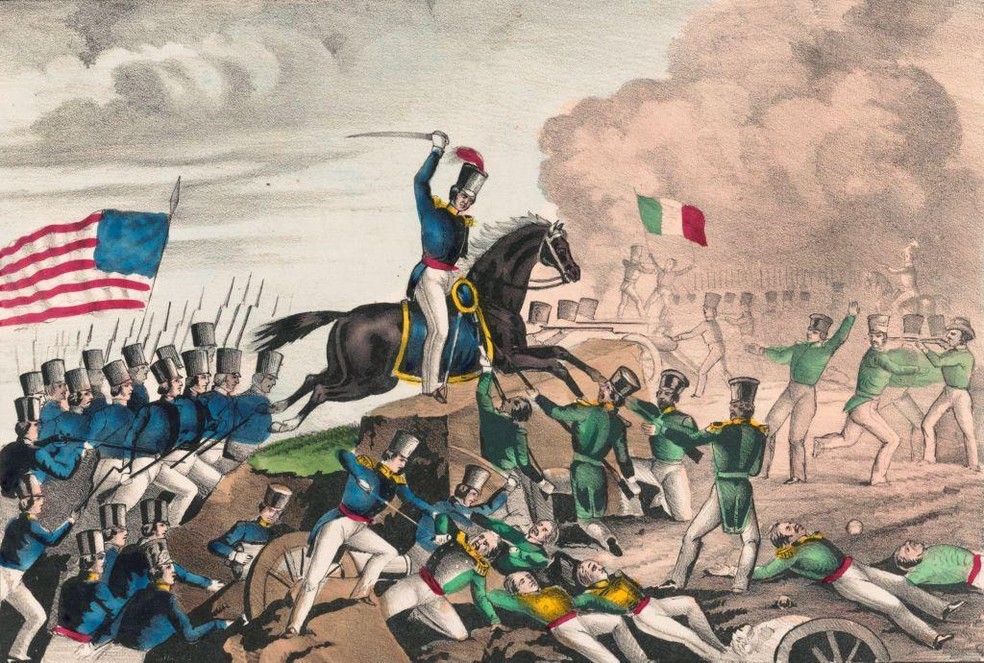 A vitória na guerra contra o México, em 1848, permitiu aos Estados Unidos expandir seu território para o litoral do seu vizinho do sul — Foto: BBC News fonte