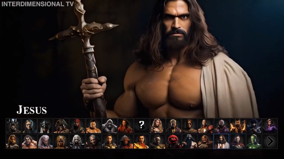 Jesus como personagem do Mortal Kombat — Foto: Reprodução/ Interdimensional TV