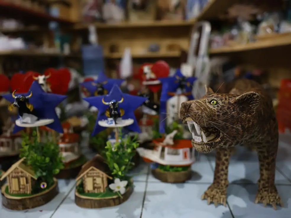 Comércio de artesanato no Festival Folclórico de Parintins — Foto: Fernando Frazão/Agência Brasil