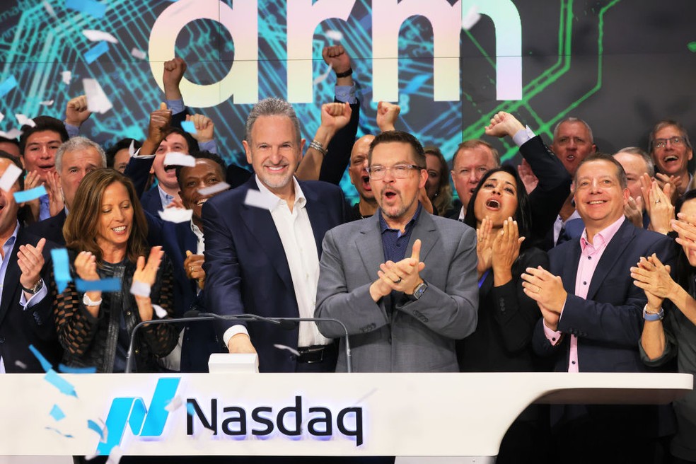 A empresa disse em um comunicado que começará a ser negociada nesta quinta-feira sob o símbolo "ARM" — Foto: Getty Images