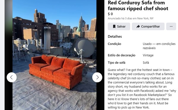Jeremy Allen White's Calvin Klein ad red sofa is on Facebook Marketplace