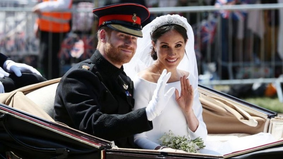 Harry e Meghan se casaram em maio de 2018 — Foto: Getty Images via BBC News