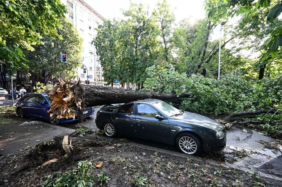 Chuvas causaram estragos em Milão, na Itália — Foto: Getty Images