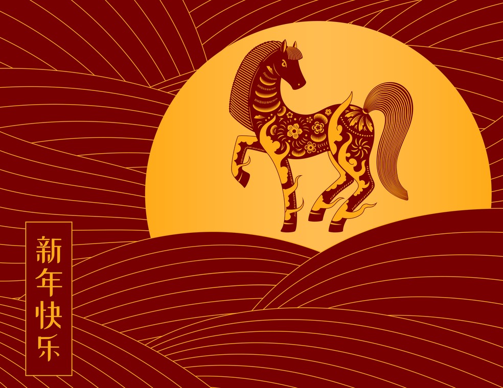 Imagem tradicional do Ano do Cavalo de Fogo, que será celebrado em 2026 — Foto: Sceptical Cactus/Stock via Getty Images