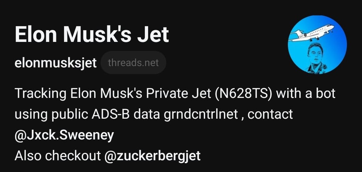 ElonJet, o perfil que rastreia o jato de Elon Musk, agora está no