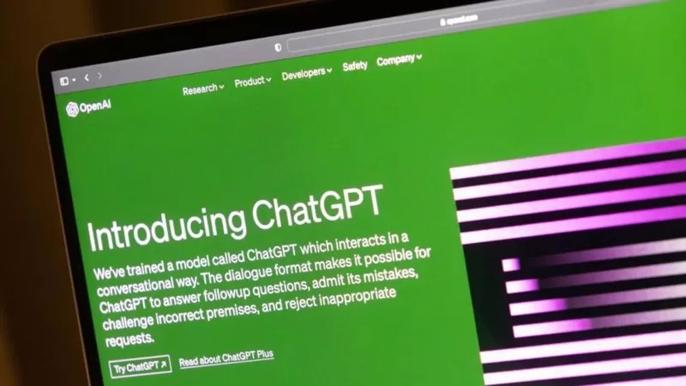 O ChatGPT ultrapassou 100 milhões de usuários após seu lançamento — Foto: GETTY IMAGES via BBC