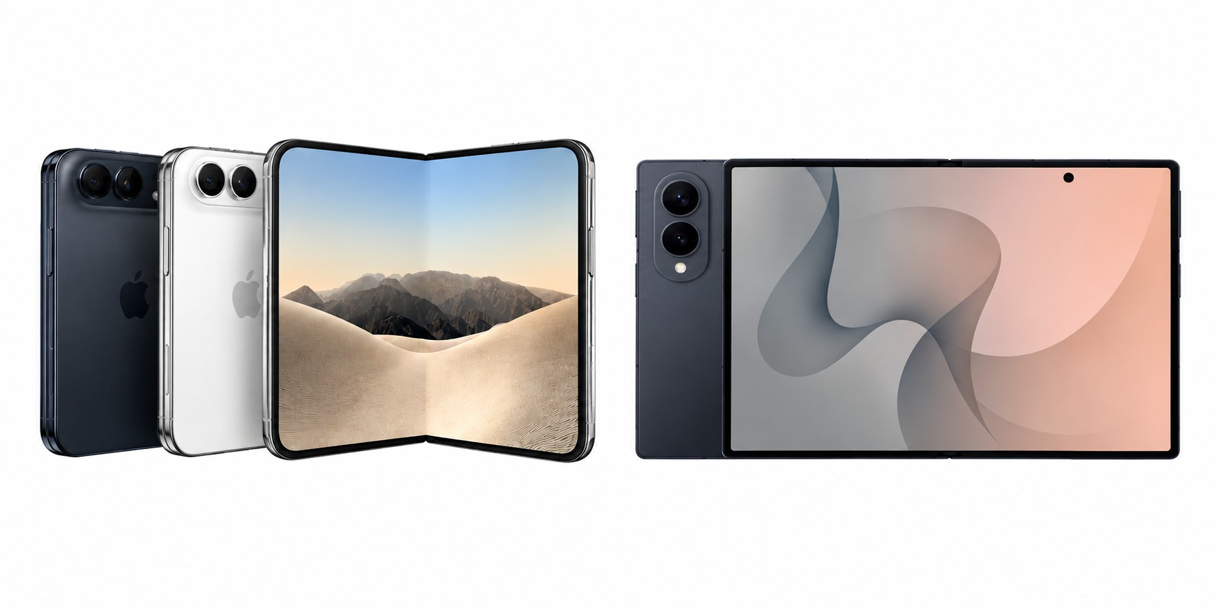 Tela interna do mesmo tamanho, mas R$ 9.400 de diferença: compare os dobráveis iPhone Duo e Galaxy Z Fold8 - Foto