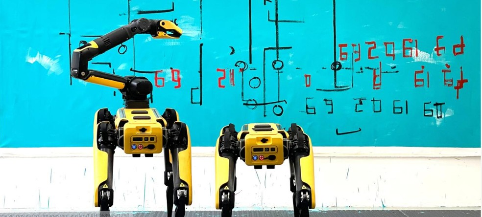 Os cãos-robôs da Boston Dynamics que estão aprendendo a fazer arte — Foto: Agnieska Pilat/National Gallery of Victoria