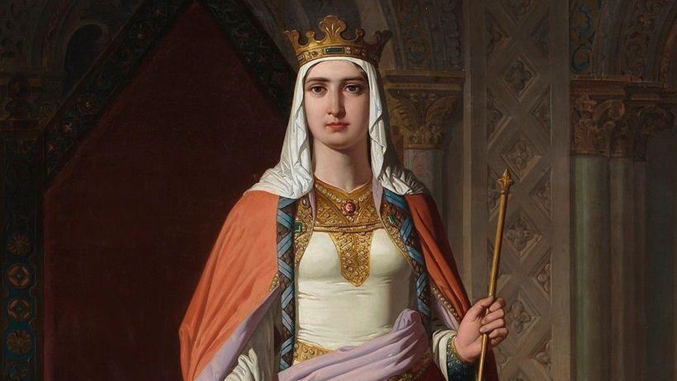 Doña Urraca, pintada por Carlos Múgica y Pérez em 1857 — Foto: BBC News fonte